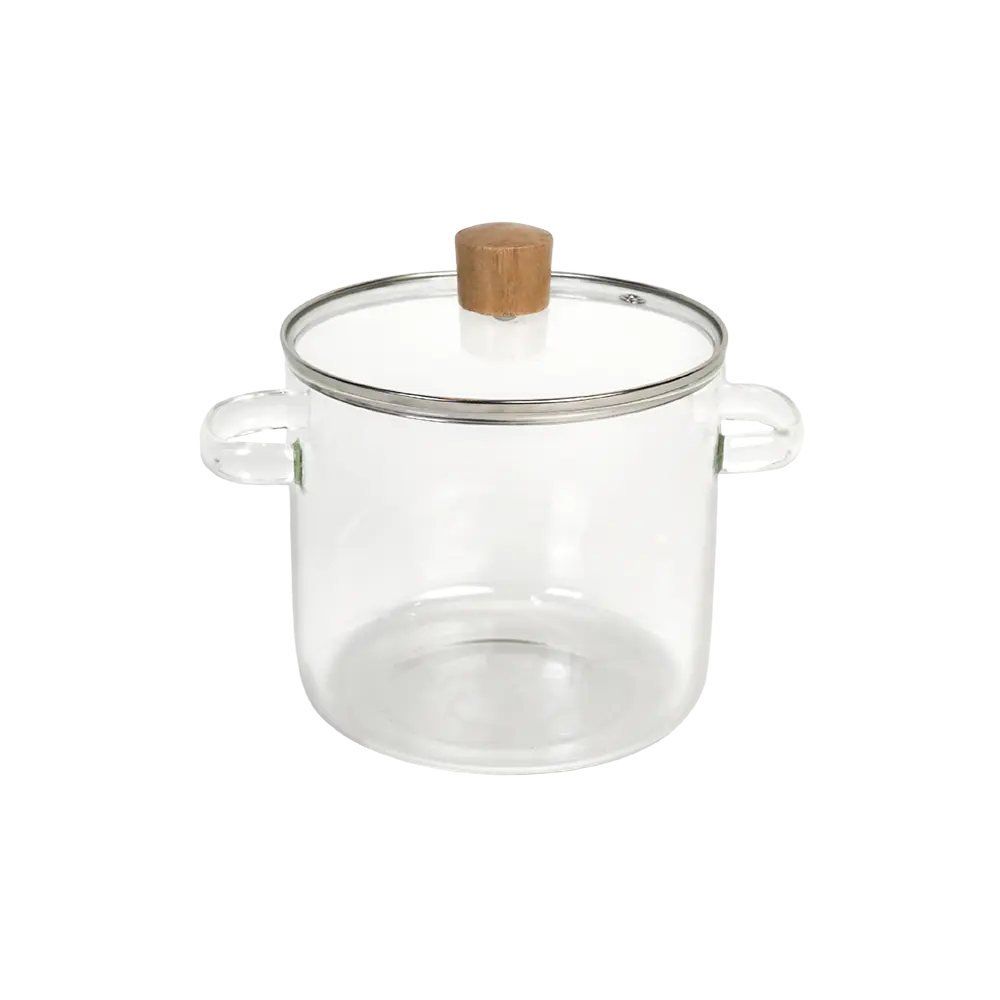 Glass transparent medium cooking pot