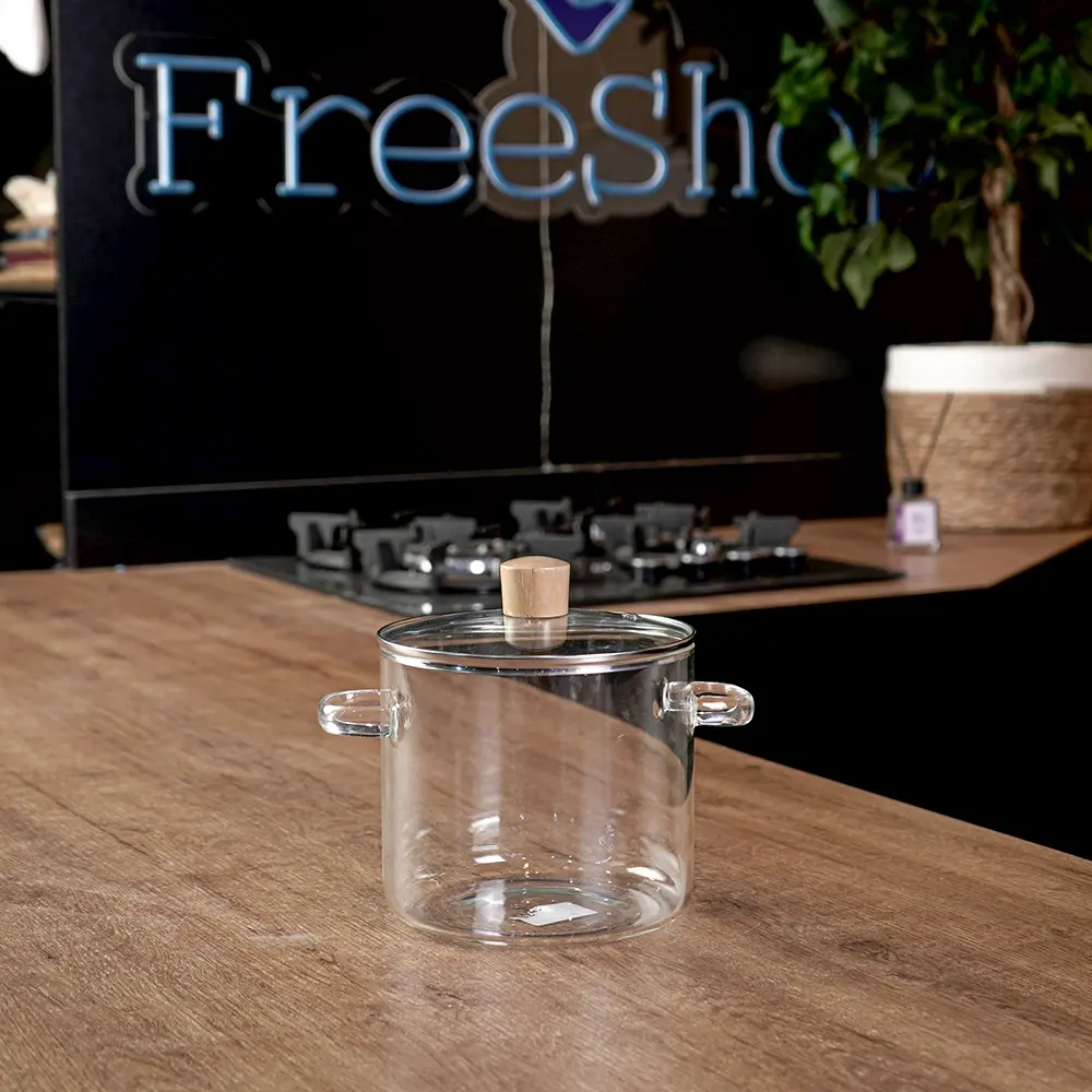 Glass transparent medium cooking pot1