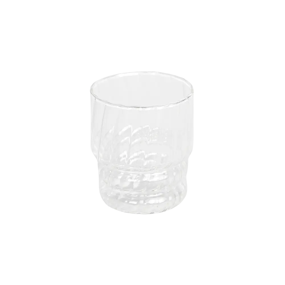 Glass transparent ribbed design mug