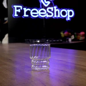 Glass transparent ribbed design mug1