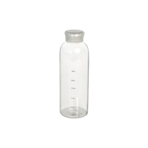 Glass transperent water bottle with lid