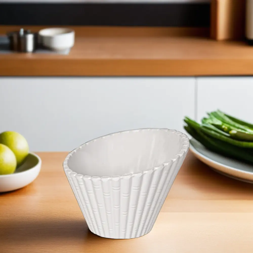 Melamine-17x8.5cm-White-Effected-Elliptic-Bowl1 Melamine 17x8.5cm white effected elliptic bowl1