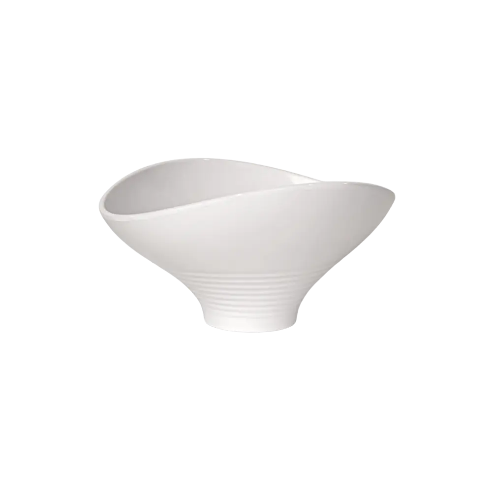 Melamine 21.5x18x10.5cm white oval serving bowl