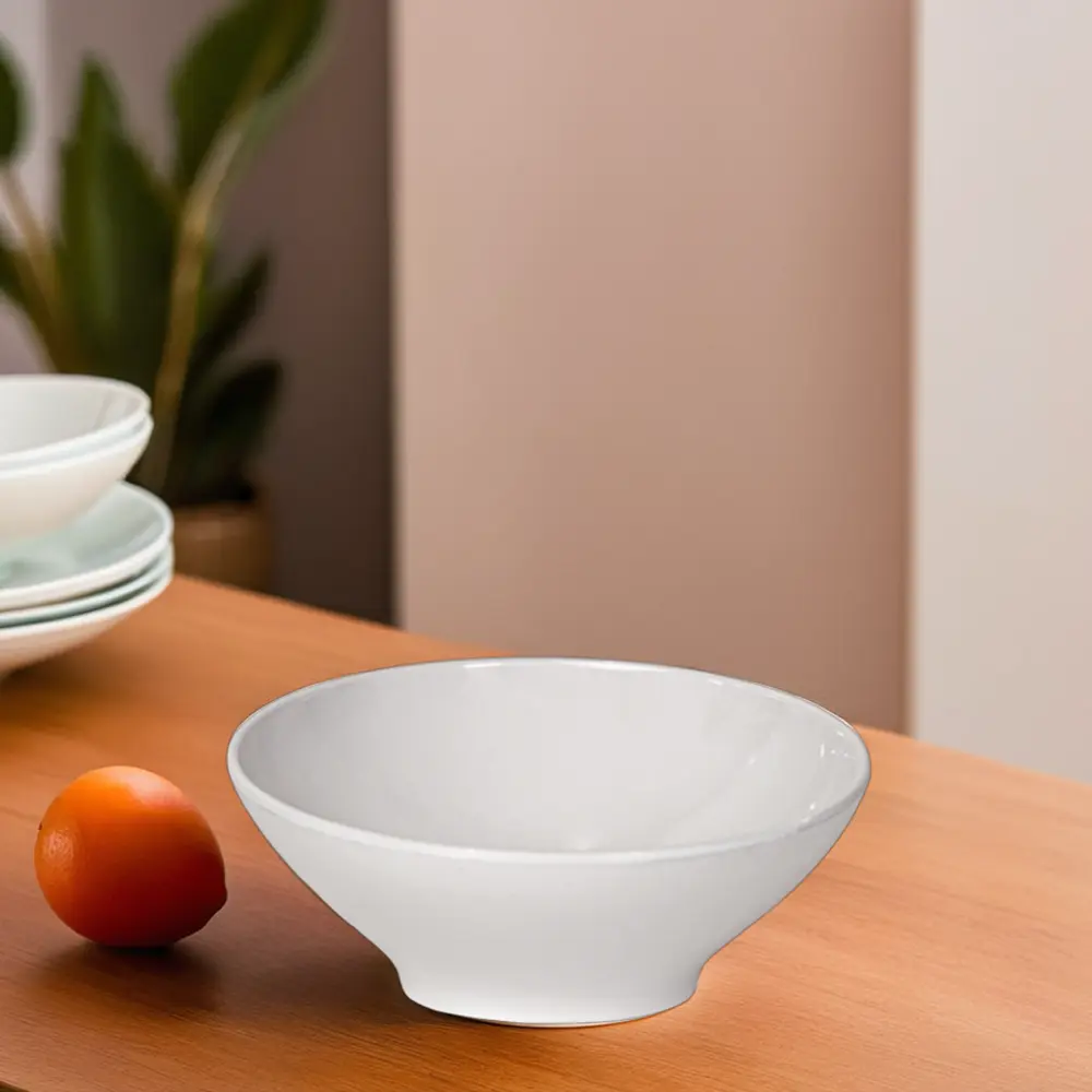 Melamine 21x12cm white serving elliptic bowl1