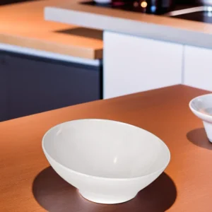 Melamine 23x12cm white serving elliptic bowl1