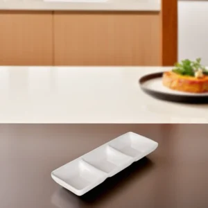 Melamine 26.5x9x3.7cm white 3 compatments sauces1