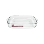 Pasabahce glass 30x6cm square pyrex oven dish with red lid1