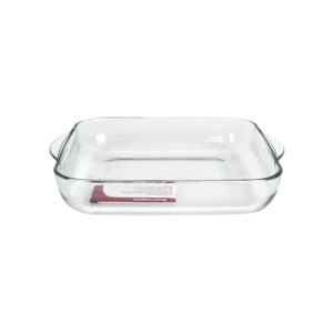 Pasabahce glass 30x6cm square pyrex oven dish with red lid1