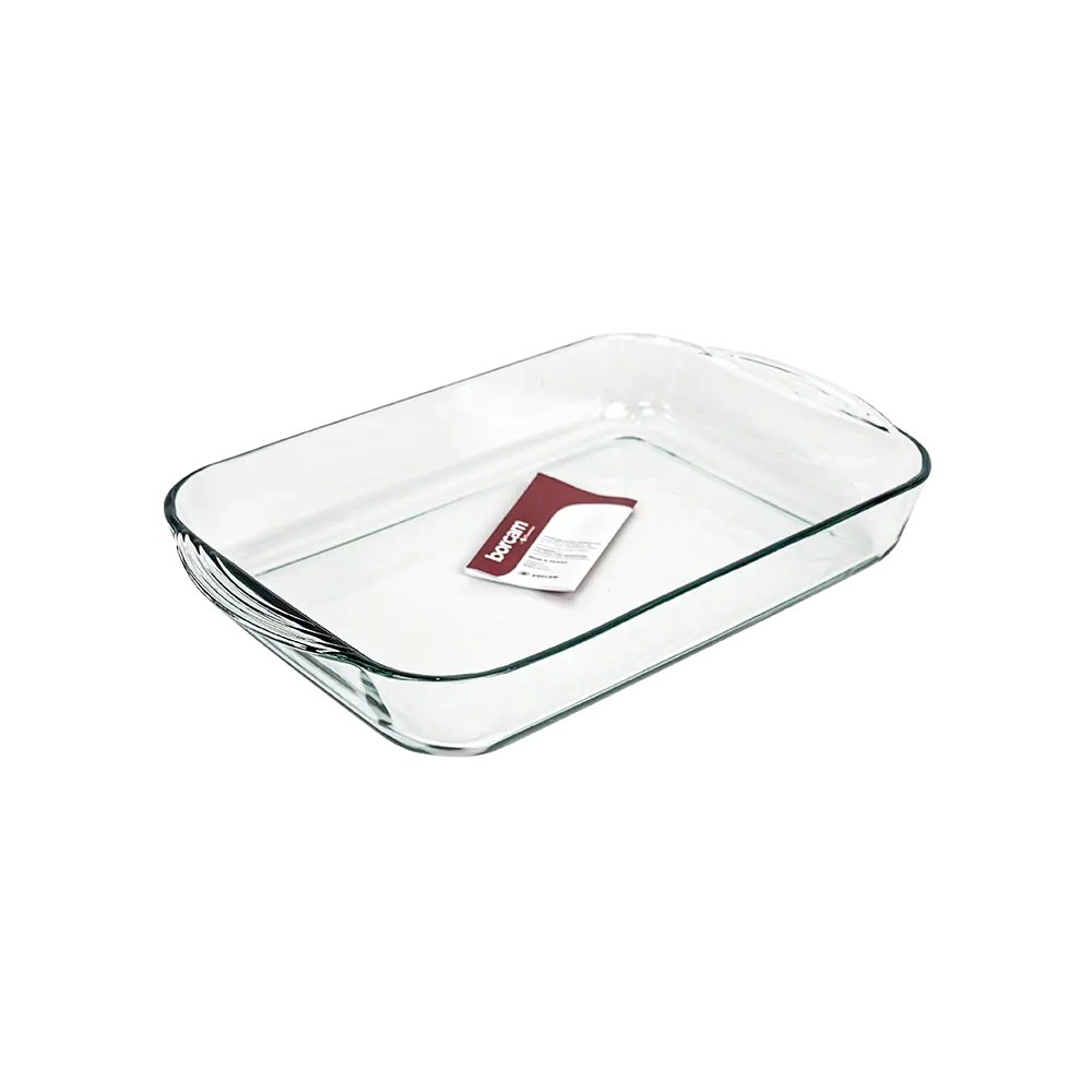 Pasabahce glass 40x25x6cm rectangular pyrex oven dish with red lid1