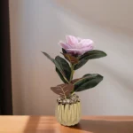 Pink-Flower-7x17cm-with-Golden-Geometric-Design-Vase1 Pink flower 7x17cm with golden geometric design vase1