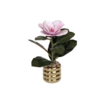 Pink flower 7x17cm with golden vase