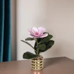 Pink-Flower-7x17cm-with-Golden-Vase1 Pink flower 7x17cm with golden vase1