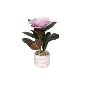 Pink flower 7x17cm with porcelain pink vase