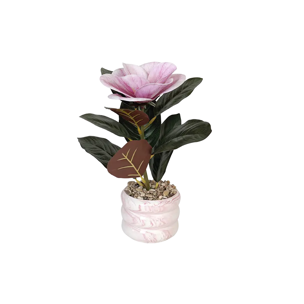 Pink flower 7x17cm with porcelain pink vase