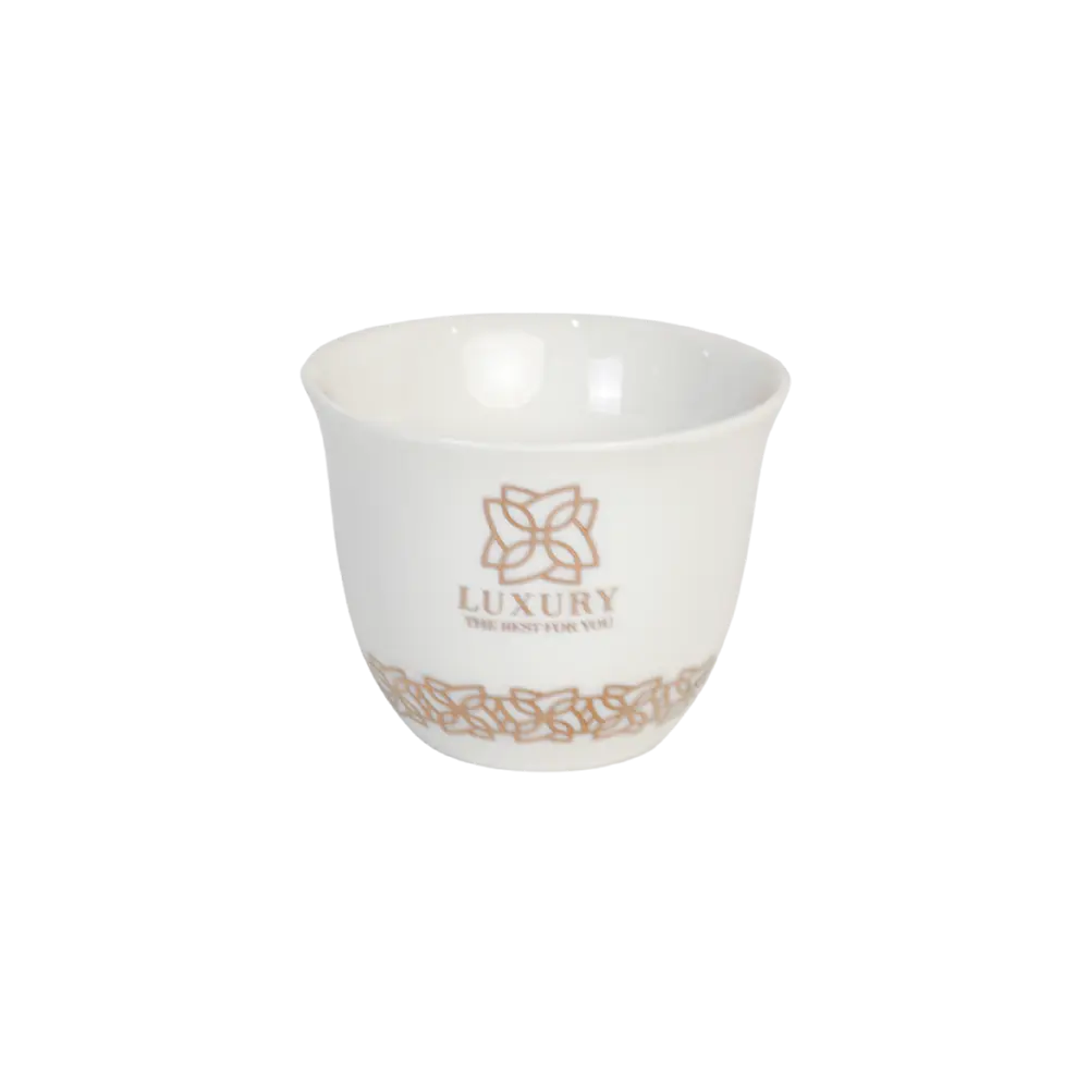 Porcelain 12pcs luxury design white coffee cups