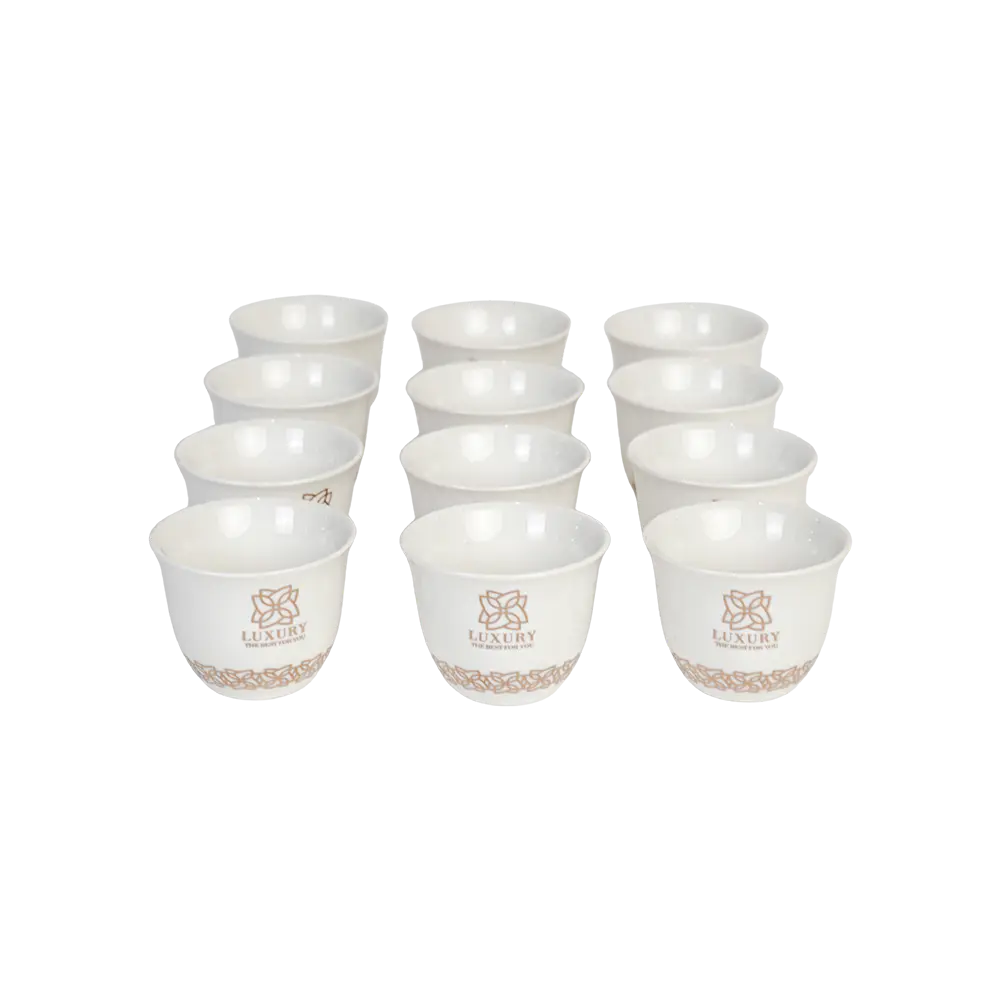 Porcelain 12pcs luxury design white coffee cups2
