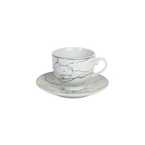 Porcelain 12pcs marbled design coffee cups with saucer