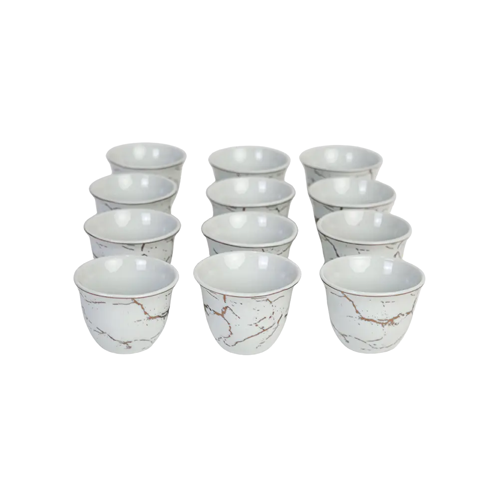 Porcelain 12pcs marbled design coffee cups2