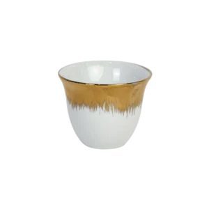Porcelain 12pcs white & gold coffee cups