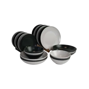 Porcelain 24pcs grey & black dinner set1