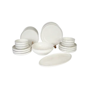 Porcelain 26pcs white dinner set with golden rim