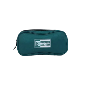 Pronto 2 zippers dark green pencil case