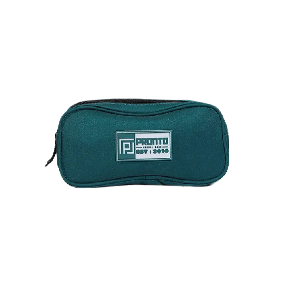 Pronto-2-Zippers-Dark-Green-Pencil-Case Pronto 2 zippers dark green pencil case