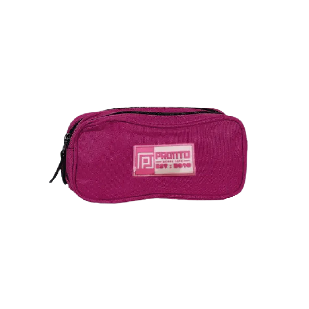 Pronto-2-Zippers-Magenta-Pencil-Case Pronto 2 zippers magenta pencil case