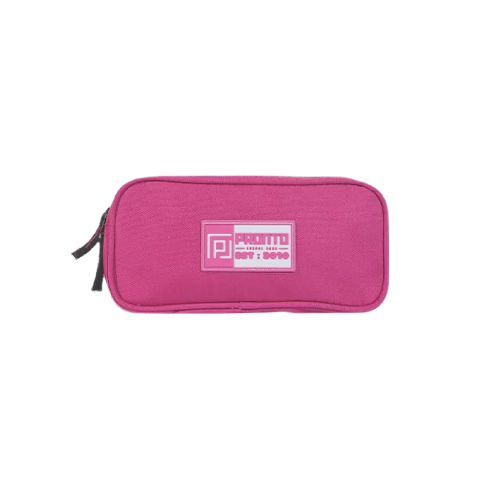 Pronto-2-Zippers-Pink-Pencil-Case Pronto 2 zippers pink pencil case