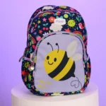 Pronto 33cm bee design 2 zippers light purple backpack