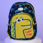 Pronto 33cm dinosaur design 2 zippers yellow backpack