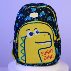 Pronto 33cm dinosaur design 2 zippers yellow backpack