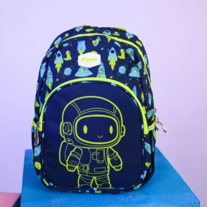 Pronto 33cm robot design 2 zippers navy blue backpack