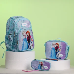 Pronto 42cm frozen design 3 zippers aqua backpack set
