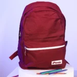 Pronto 43cm 2 white zippers burgundy backpack