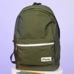 Pronto 43cm 2 white zippers olive green backpack
