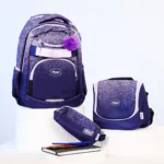 Pronto 46cm 4 zippers purple & light purple backpack set
