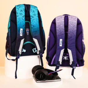 Pronto 46cm 4 zippers purple & light purple backpack set1