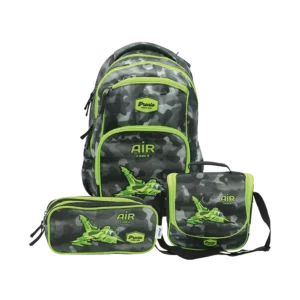 Pronto 46cm airplane design 4 zippers backpack set