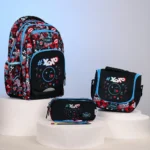 Pronto-46cm-XOXO-Design-4-Zippers-Back-&-Blue-Backpack-Set Pronto 46cm xoxo design 4 zippers back & blue backpack set