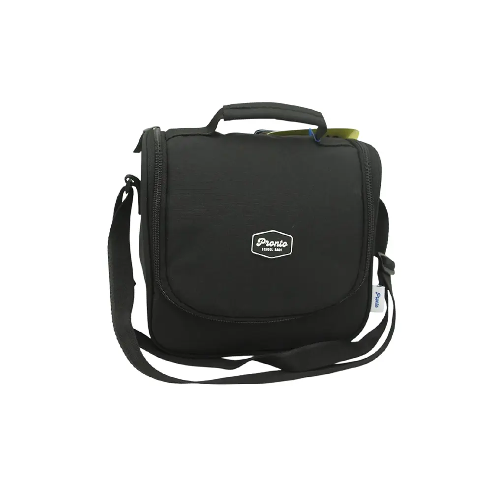 Pronto 9l 1 zipper black lunch bag