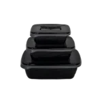 Qlux 3pcs black storage box set