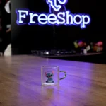 Small-Glass-Blue-Stitch-Design-Coffee-Cup-with-Green-Handle1 Small glass blue stitch design coffee cup with green handle1