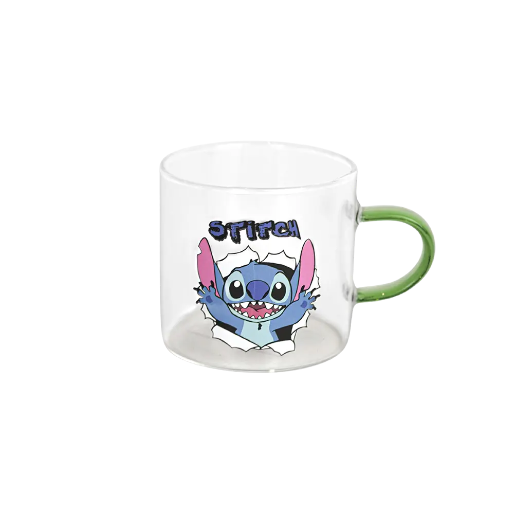 Small-Glass-Stitch-Design-Coffee-Cup-with-Green-Handle Small glass stitch design coffee cup with green handle