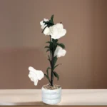 White-Flower-8x45cm-with-Porcelain-Blue-Vase1 White flower 8x45cm with porcelain blue vase1