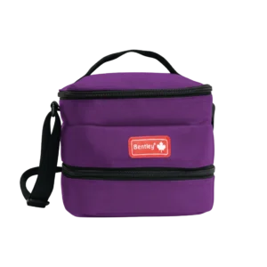 Bentley 2422 purple 2 zippers lunch bag