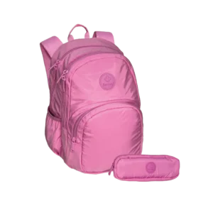 Bentley 2434 pink 3 zippers 43cm backpack with pencil case
