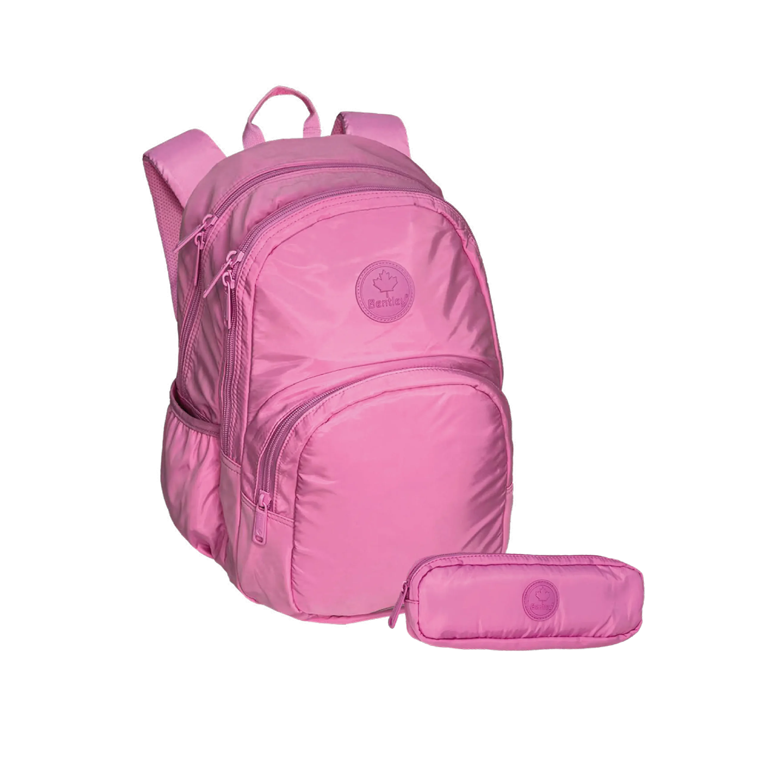 Bentley 2434 pink 3 zippers 43cm backpack with pencil case