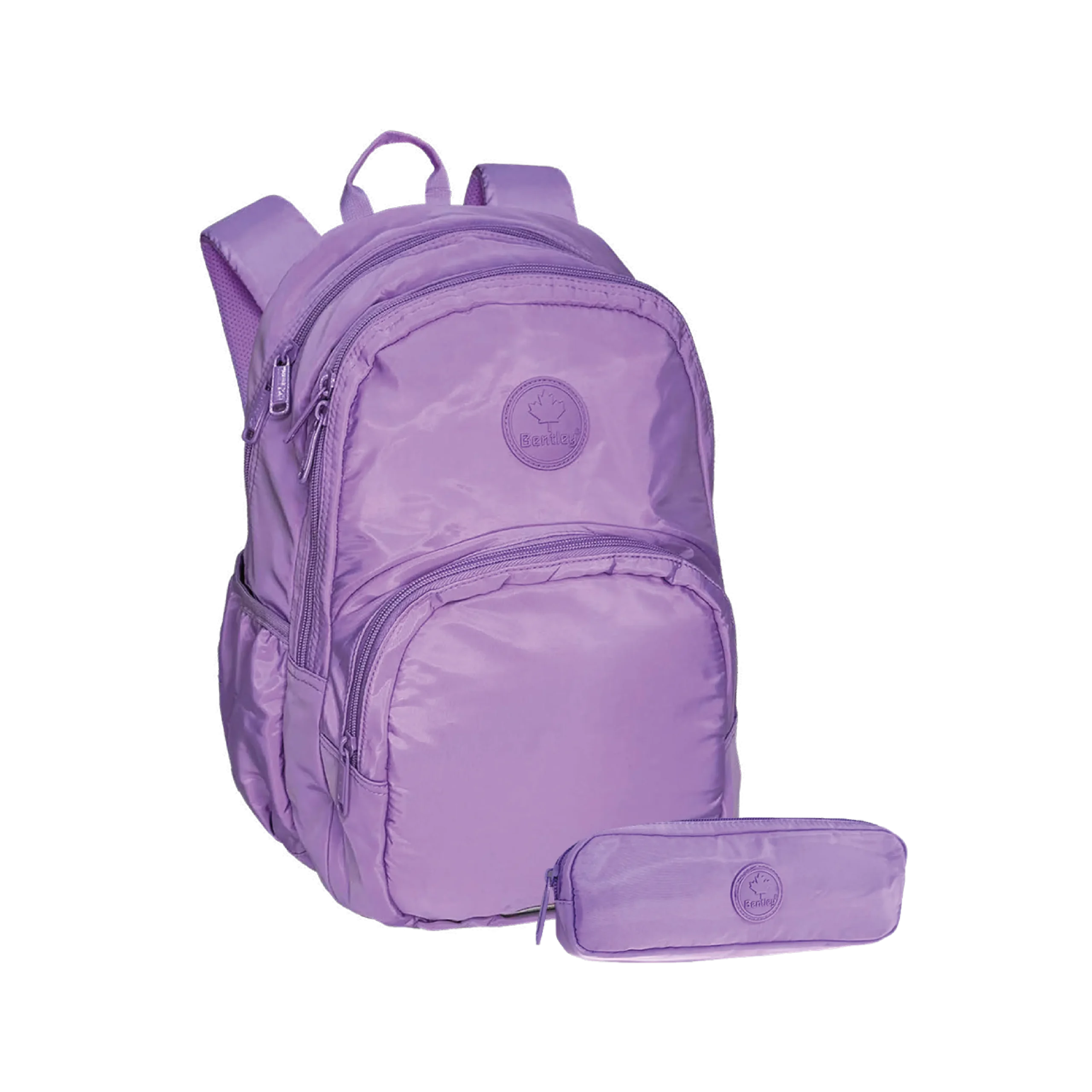 Bentley 2434 purple 3 zippers 43cm backpack with pencil case