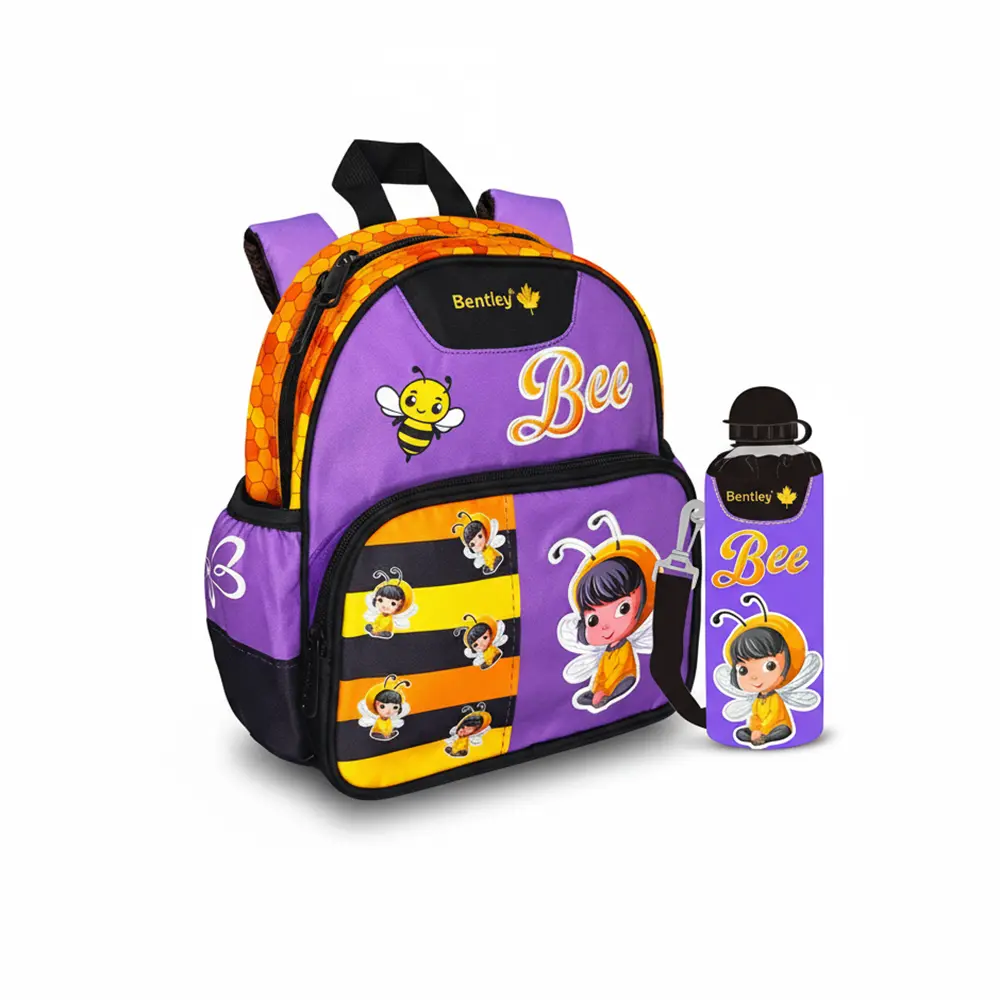 Bentley 2475 bee design 30cm backpack with water bottle & case